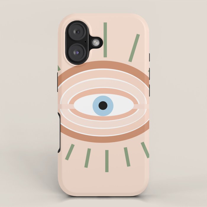 Retro evil eye - neutrals iPhone Case Gallery Image 1