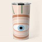 Retro evil eye - neutrals Travel Mug Gallery Image 1