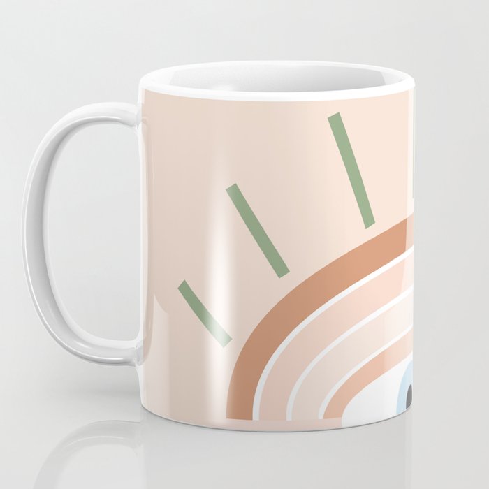 Retro evil eye - neutrals Coffee Mug Gallery Image 3