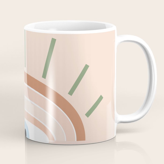 Retro evil eye - neutrals Coffee Mug Gallery Image 1