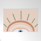 Retro evil eye - neutrals Welcome Mat Gallery Image 1