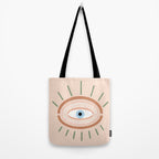Retro evil eye - neutrals Tote Bag Gallery Image 2