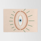 Retro evil eye - neutrals Rug Gallery Image 2