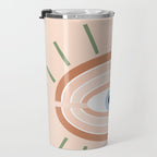 Retro evil eye - neutrals Travel Mug Gallery Image 3