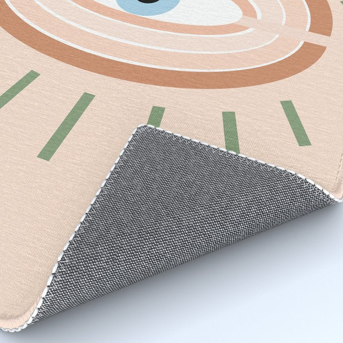 Retro evil eye - neutrals Rug Gallery Image 4