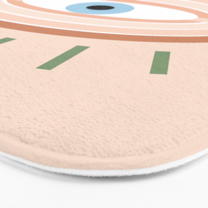 Retro evil eye - neutrals Bath Mat Gallery Image 3