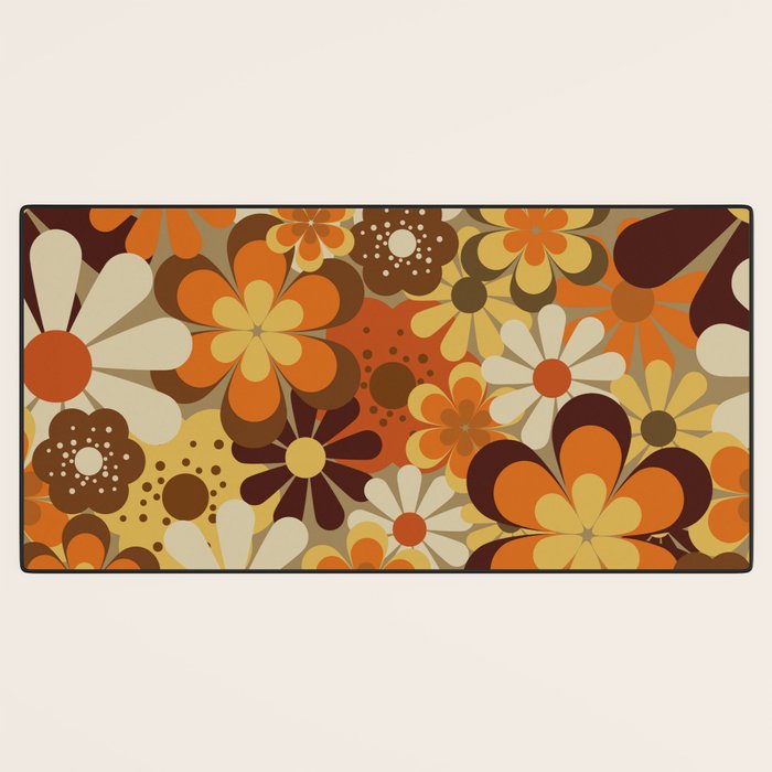 70's Floral Prints, Retro Art Desk Mat Gallery Image 3