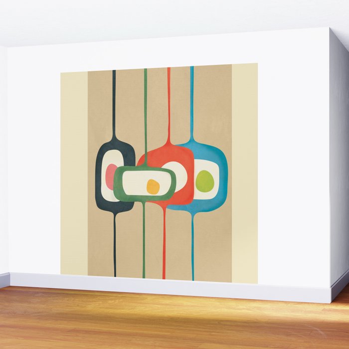 Mid-Century Abstract Balance 04 Wall Mural Gallery Image 2