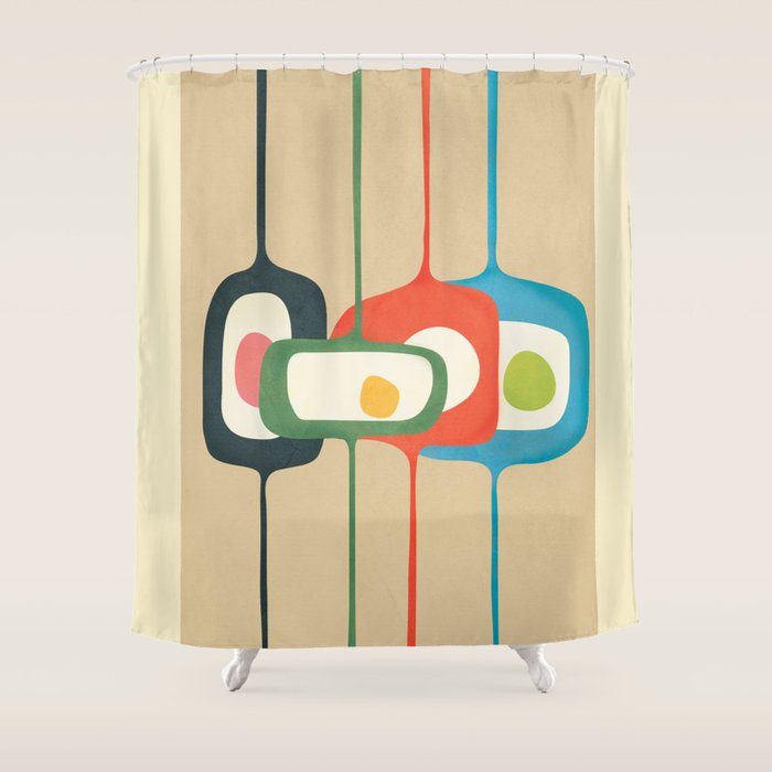 Mid-Century Abstract Balance 04 Shower Curtain Gallery Image 1