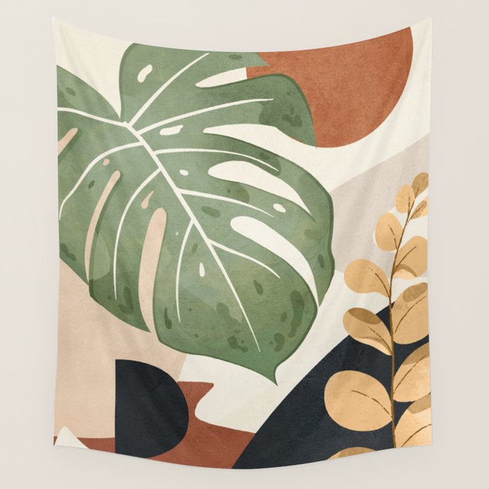 Branches and Leaves in an Abstraction 01 Wall Tapestry Gallery Image 4