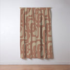 Midcentury Modern Loop Pattern 9 Inspired by PANTONE 17 1230 Color of the Year Mocha Mousse Window Curtain Gallery Image 3