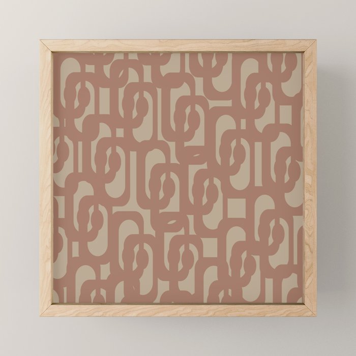 Midcentury Modern Loop Pattern 9 Inspired by PANTONE 17 1230 Color of the Year Mocha Mousse Mini Art Print Gallery Image 1