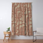 Midcentury Modern Loop Pattern 9 Inspired by PANTONE 17 1230 Color of the Year Mocha Mousse Window Curtain Gallery Image 5