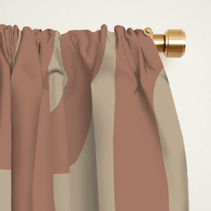 Midcentury Modern Loop Pattern 9 Inspired by PANTONE 17 1230 Color of the Year Mocha Mousse Window Curtain Gallery Image 2