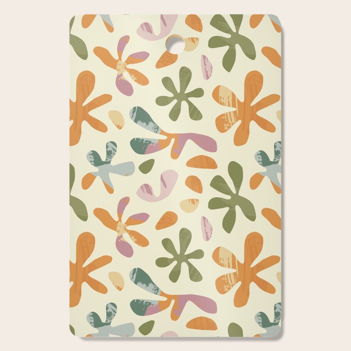 Colorful abstract flower art pattern Cutting Board Gallery Image 1