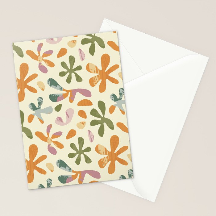 Colorful abstract flower art pattern Stationery Card Gallery Image 2