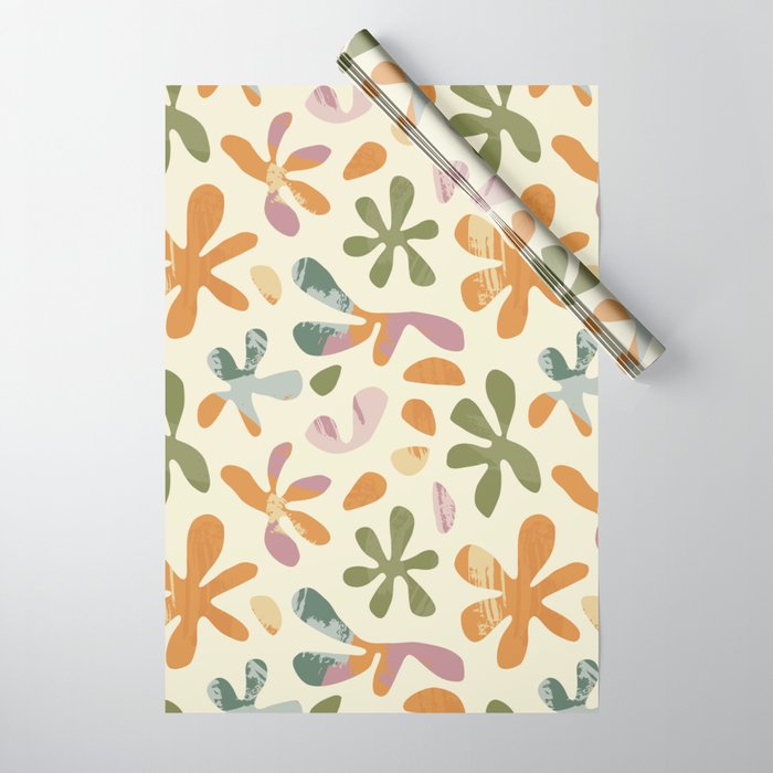 Colorful abstract flower art pattern Wrapping Paper Gallery Image 1
