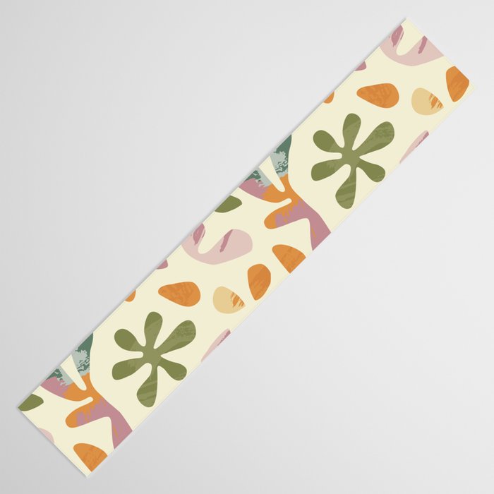 Colorful abstract flower art pattern Table Runner Gallery Image 3