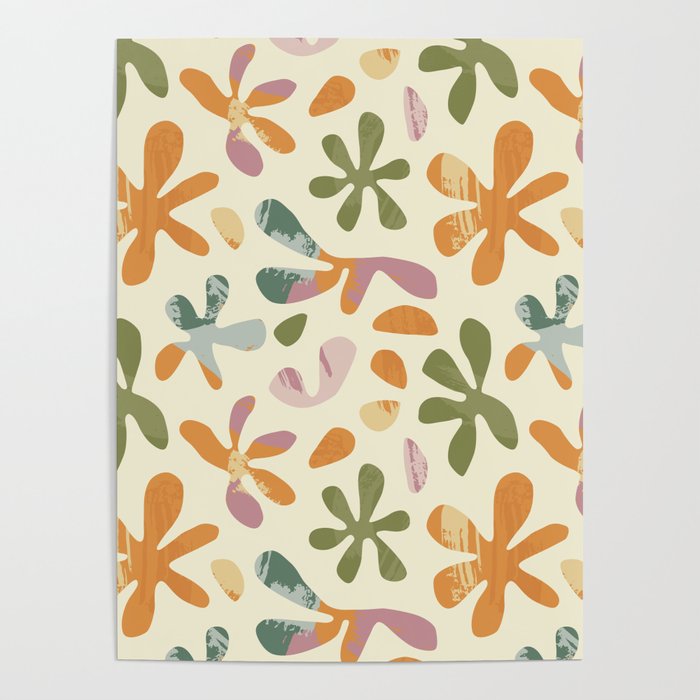 Colorful abstract flower art pattern Poster Gallery Image 4