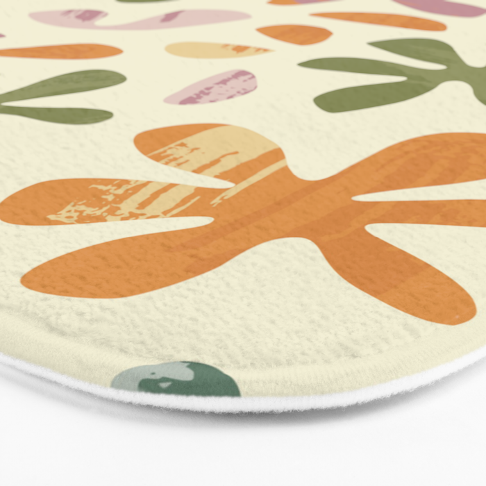Colorful abstract flower art pattern Bath Mat Gallery Image 3
