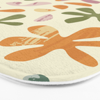 Colorful abstract flower art pattern Bath Mat Gallery Image 3