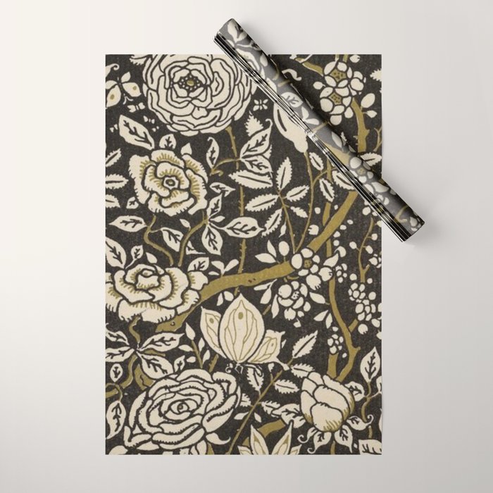 Nouveau Birds And Flowers Wrapping Paper Gallery Image 1