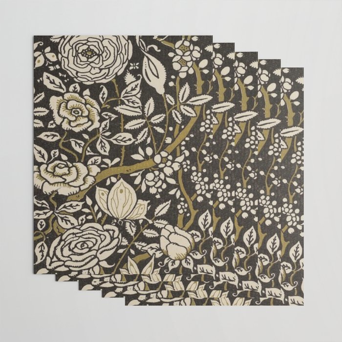 Nouveau Birds And Flowers Wrapping Paper Gallery Image 3
