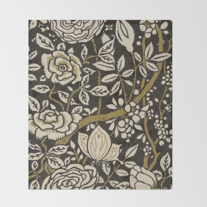 Nouveau Birds And Flowers Throw Blanket Gallery Image 2