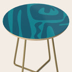 Mid Century Modern Abstract Kwaito Pattern in Teal Blue Tones Side Table Gallery Image 2