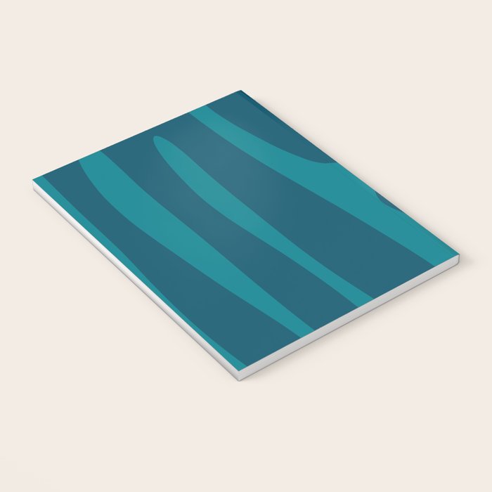 Mid Century Modern Abstract Kwaito Pattern in Teal Blue Tones Notebook Gallery Image 3