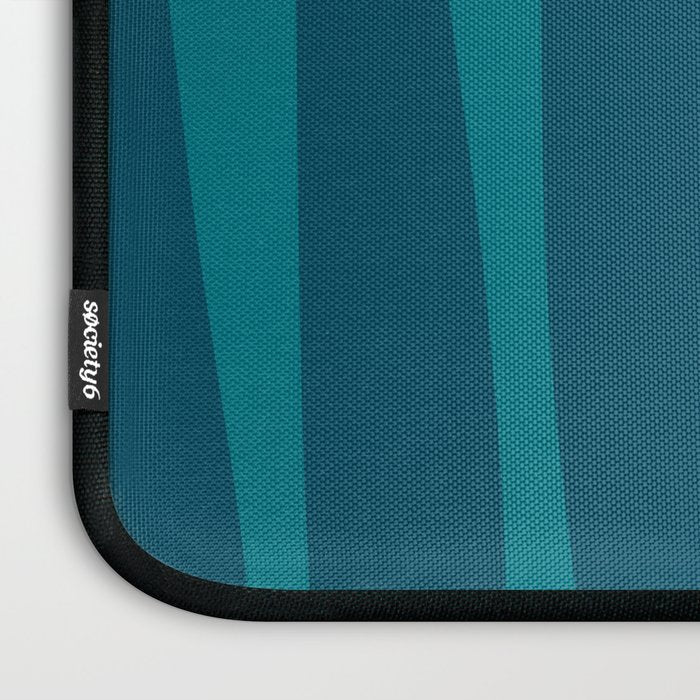 Mid Century Modern Abstract Kwaito Pattern in Teal Blue Tones Laptop Sleeve Gallery Image 3