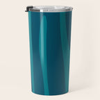 Mid Century Modern Abstract Kwaito Pattern in Teal Blue Tones Travel Mug Gallery Image 3