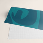 Mid Century Modern Abstract Kwaito Pattern in Teal Blue Tones Wrapping Paper Gallery Image 2