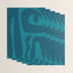 Mid Century Modern Abstract Kwaito Pattern in Teal Blue Tones Wrapping Paper Gallery Image 3