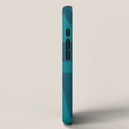 Mid Century Modern Abstract Kwaito Pattern in Teal Blue Tones iPhone Case Gallery Image 2