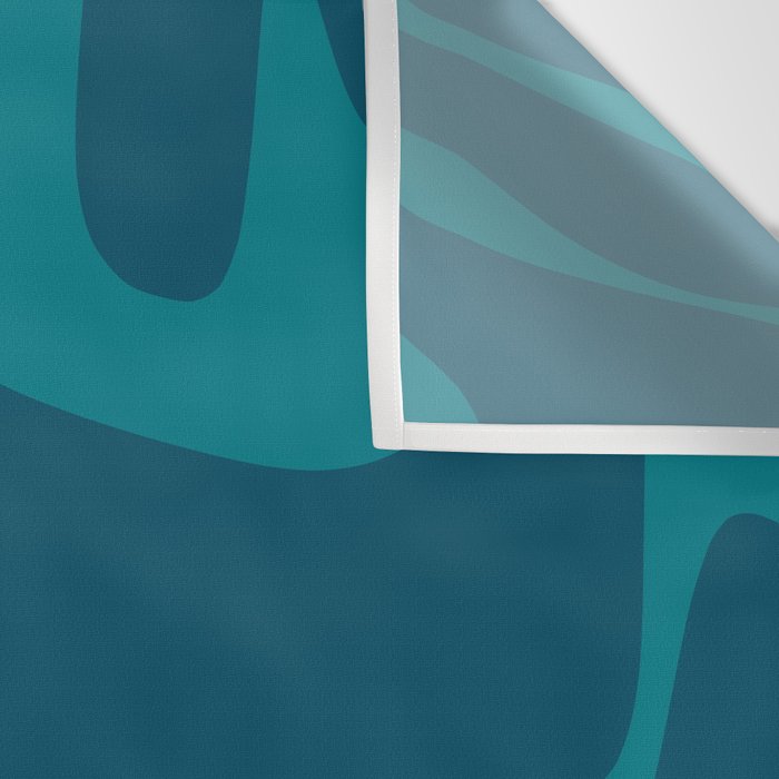 Mid Century Modern Abstract Kwaito Pattern in Teal Blue Tones Wall Tapestry Gallery Image 3