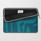 Mid Century Modern Abstract Kwaito Pattern in Teal Blue Tones Laptop Sleeve Gallery Image 2