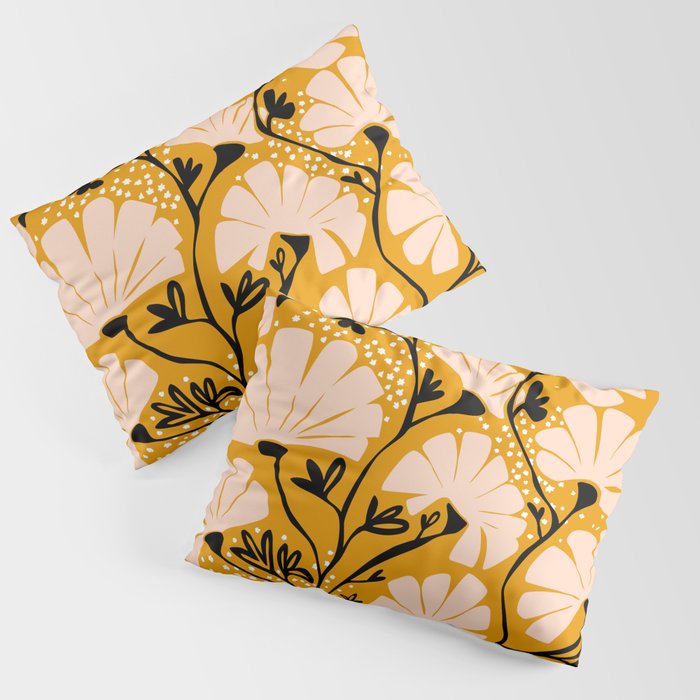 Ever blooming good vibes mustard yellow Pillow Sham Gallery Image 1