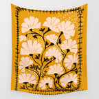 Ever blooming good vibes mustard yellow Wall Tapestry Gallery Image 4