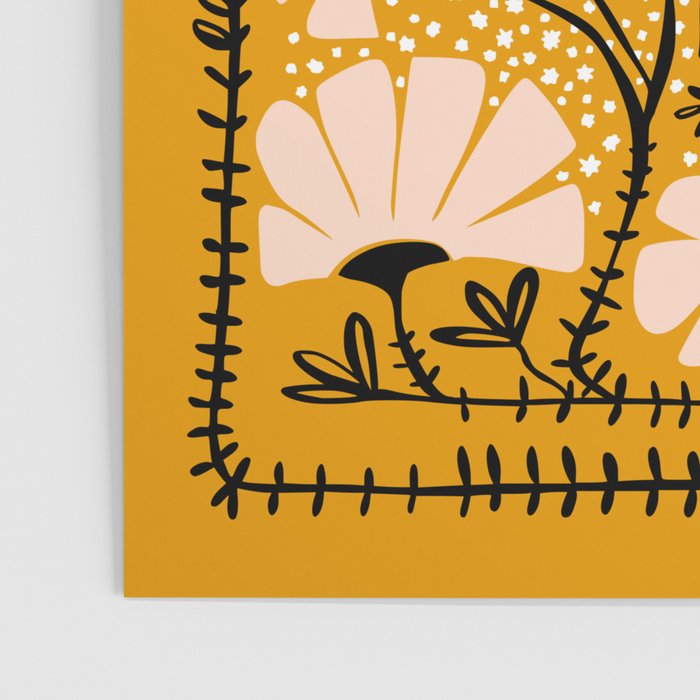 Ever blooming good vibes mustard yellow Poster Gallery Image 3
