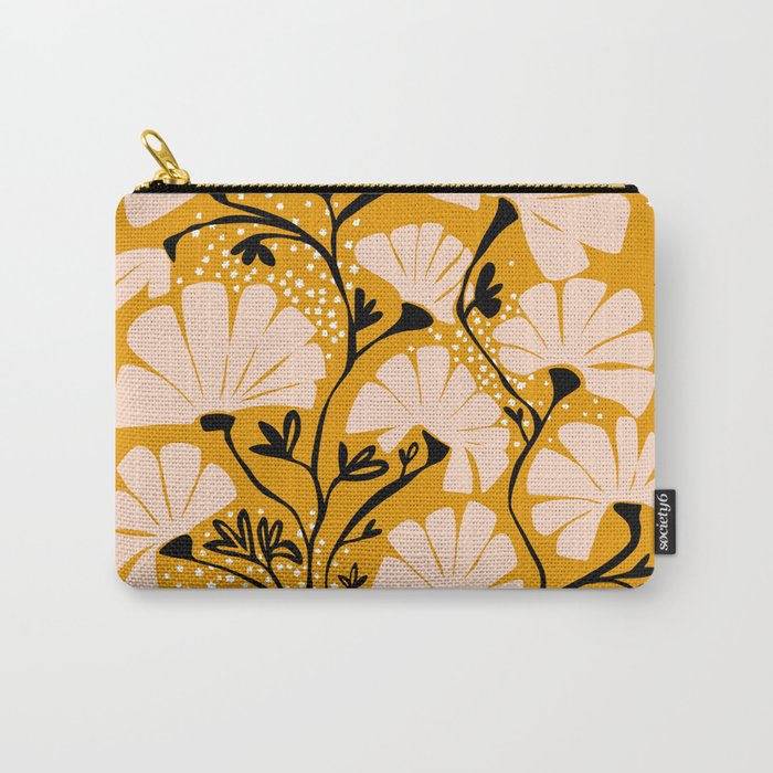 Ever blooming good vibes mustard yellow Carry All Pouch Gallery Image 1