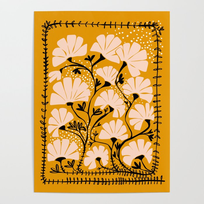 Ever blooming good vibes mustard yellow Poster Gallery Image 4