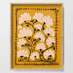 Ever blooming good vibes mustard yellow Serving Tray Gallery Image 1