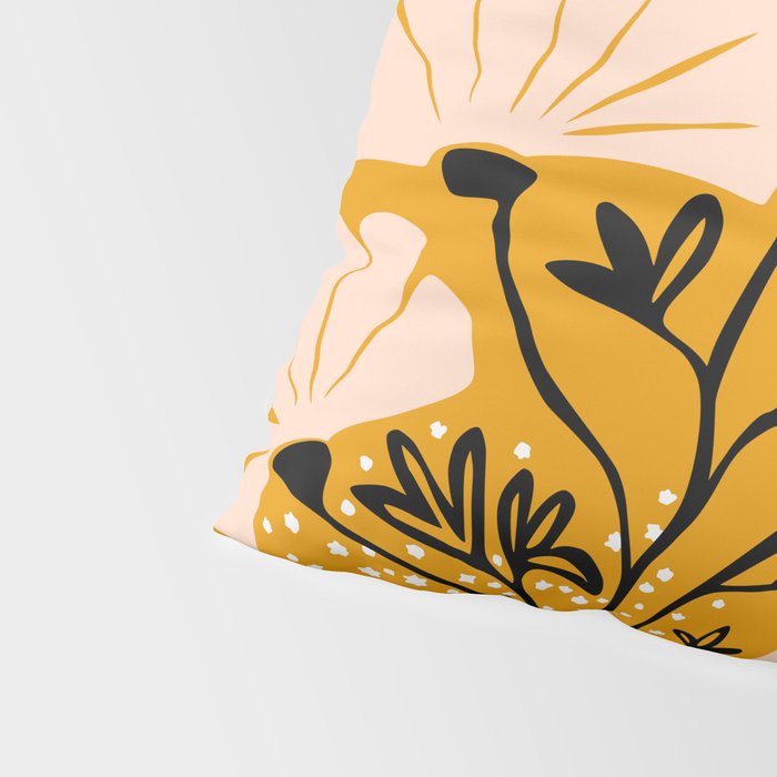 Ever blooming good vibes mustard yellow Pillow Sham Gallery Image 4
