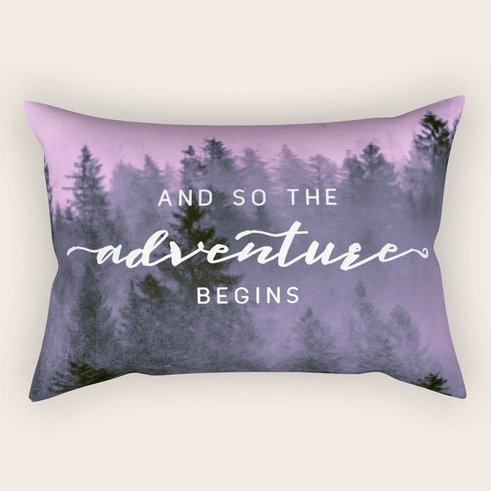 And So The Adventure Begins Pink Forest Rectangular Pillow Gallery Image 1