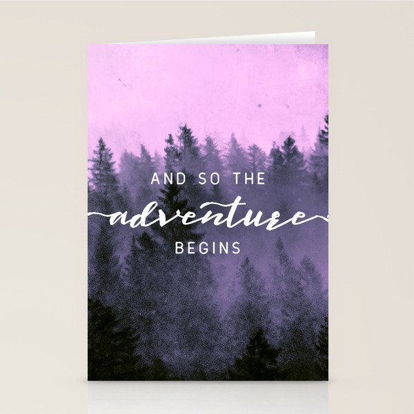 And So The Adventure Begins Pink Forest Stationery Card Gallery Image 2