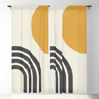 Mid century modern Sun and Rainbow Window Curtain Gallery Image 5