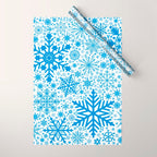 Blue Snowflakes - Light Background Wrapping Paper Gallery Image 1