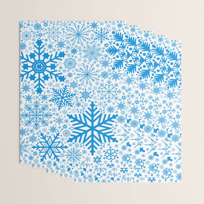 Blue Snowflakes - Light Background Wrapping Paper Gallery Image 3