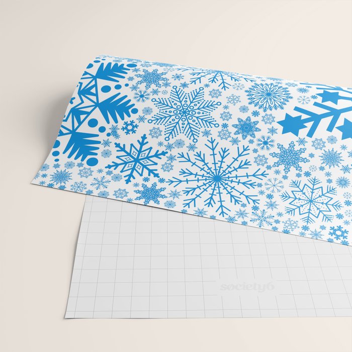 Blue Snowflakes - Light Background Wrapping Paper Gallery Image 2